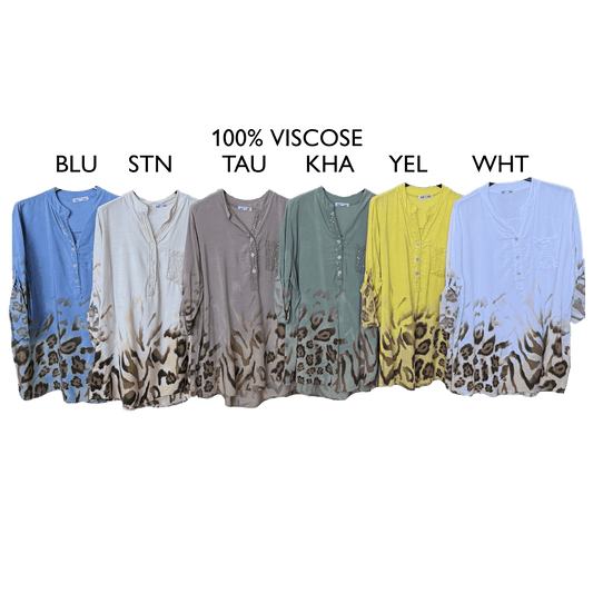 JEZEBEL SOFT VISCOSE ANIMAL PRINT SEQ POCKET SHIRT