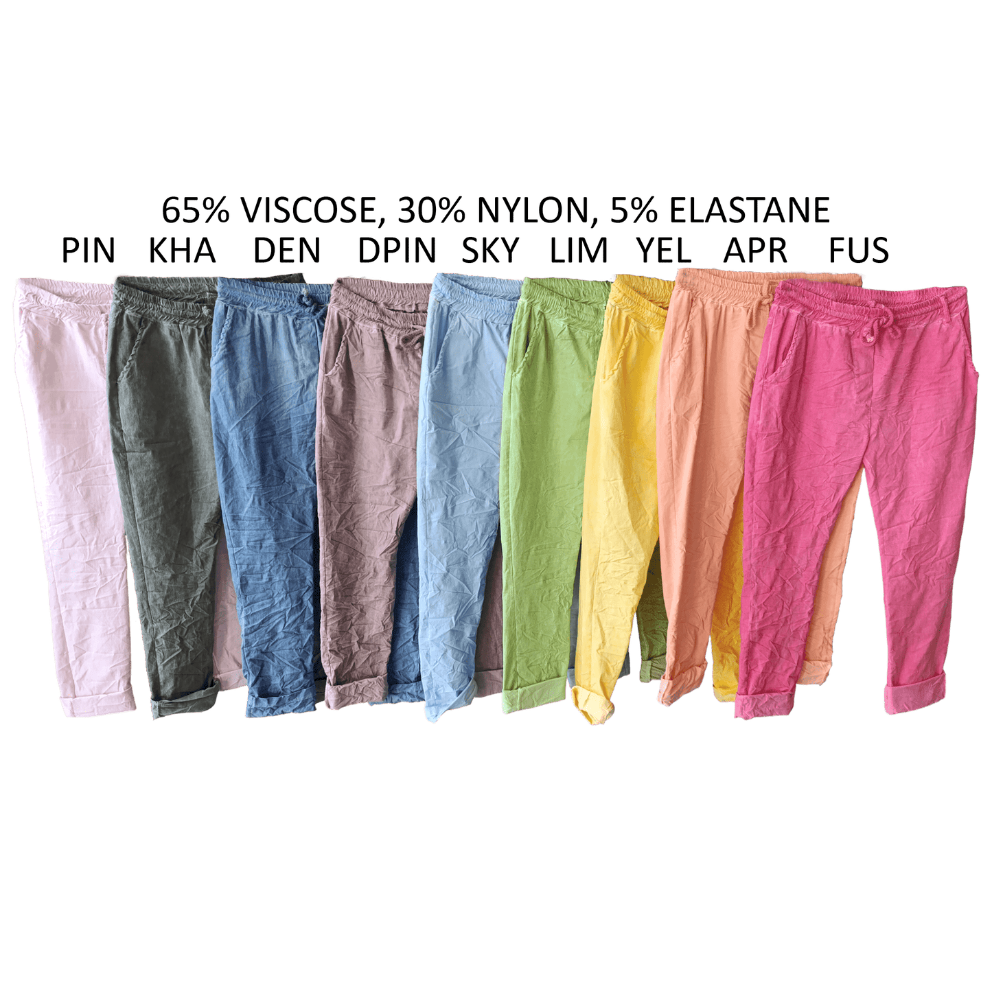 DEIDRA VISCOSE ELASTANE PLAIN PANTS