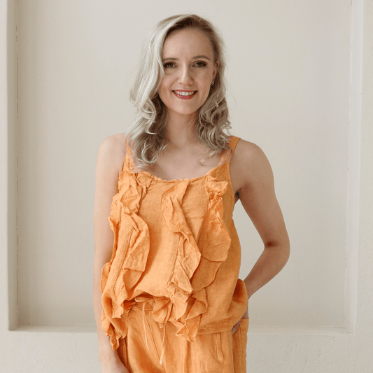BEATRIS LINEN RUFFLE CAMMIE