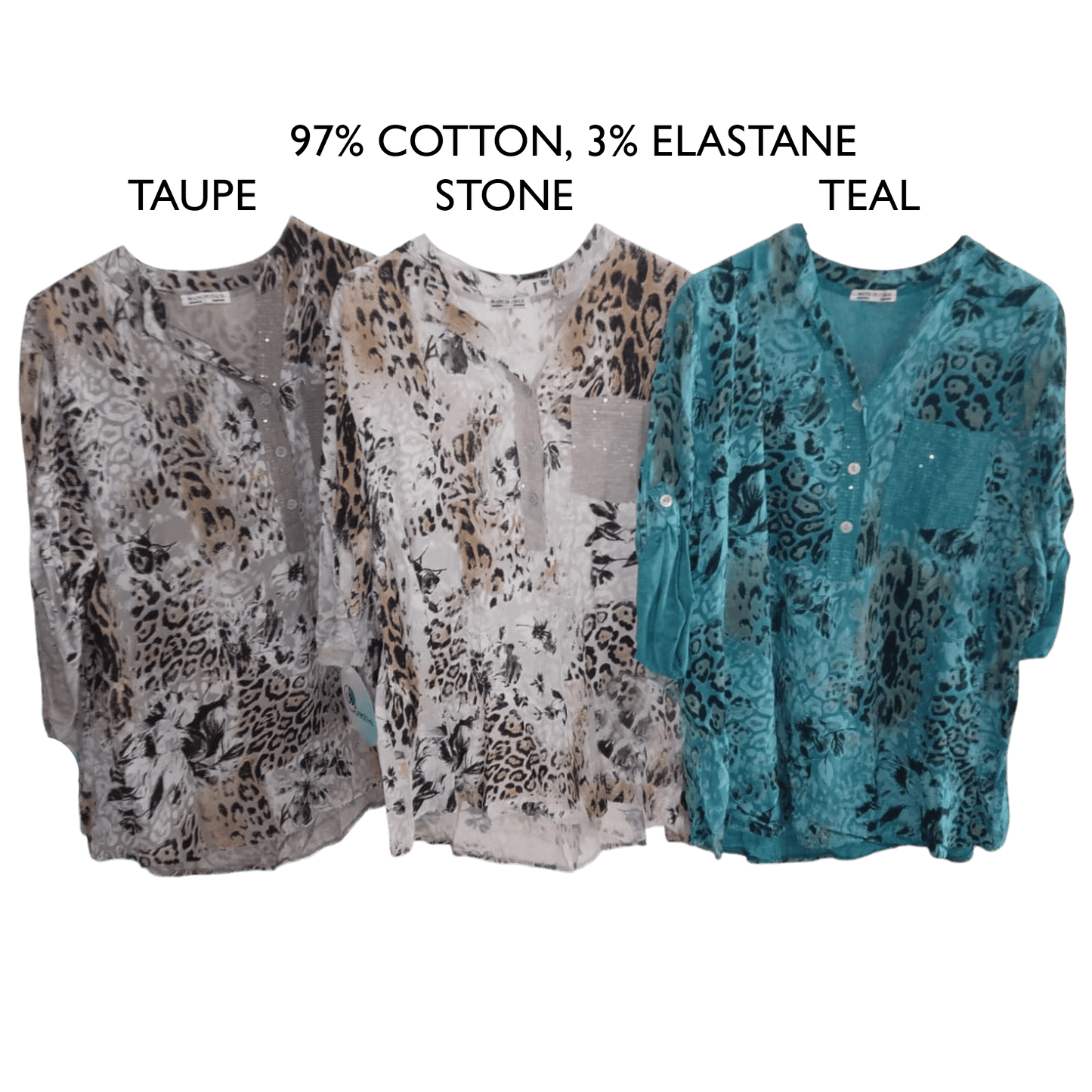 SEVILLA SOFT VISCOSE MIX ANIMAL PRINT SEQ POCKET SHIRT