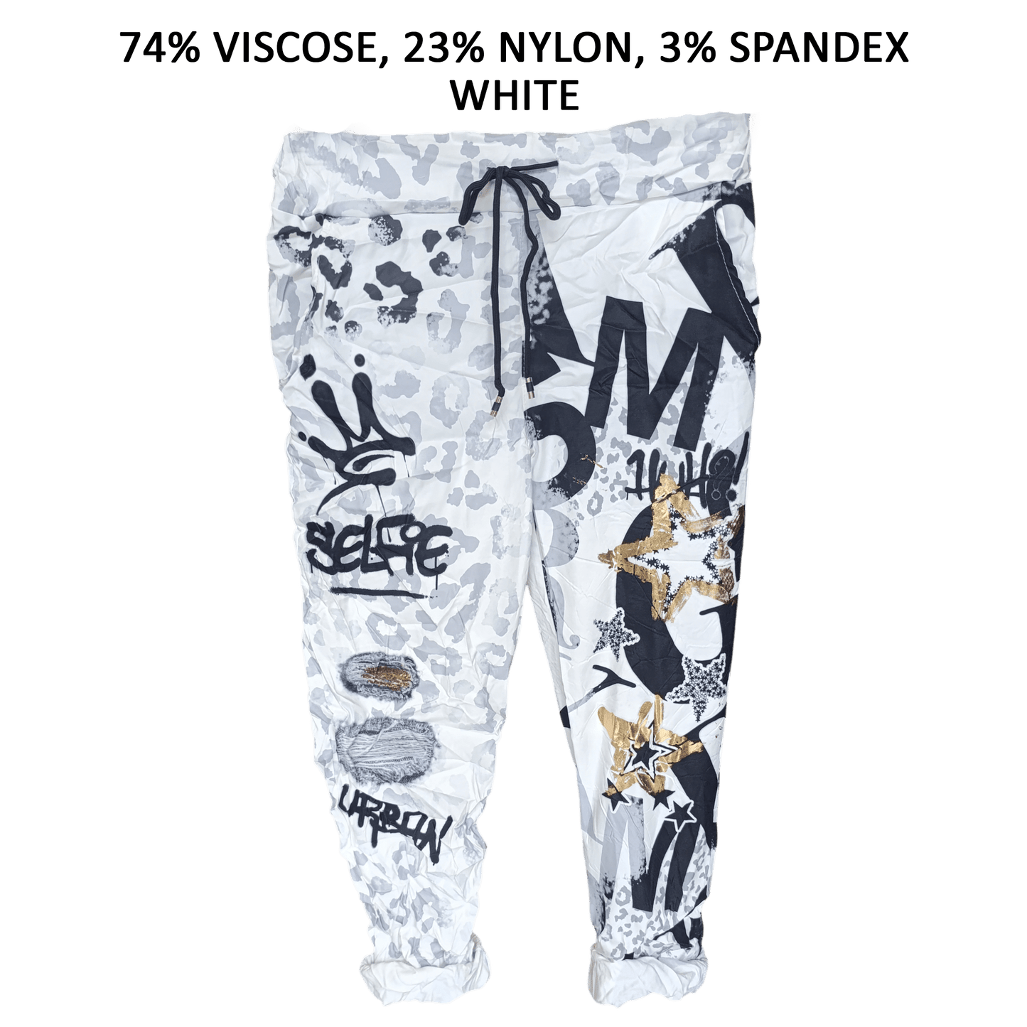LYRA PRINTED GRAFFITI FOIL PANTS