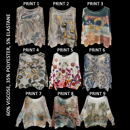 NOVA POLY VISCOSE KNIT PRINTED TOP