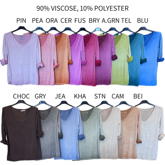 GISELLE COLD DYE LIGHT JERSEY KNIT TOP