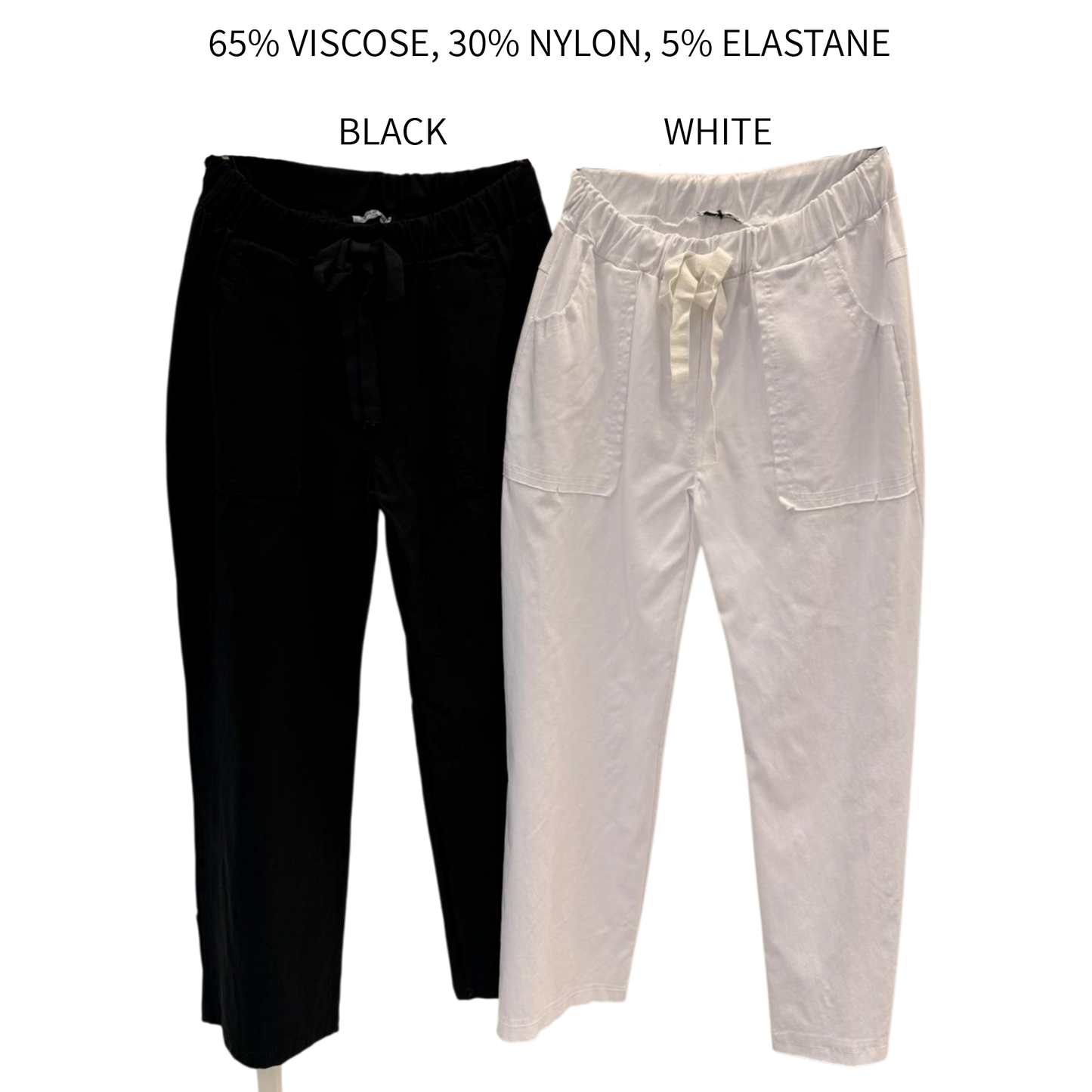 ANNIE VISCOSE ELASTANE PATCH POCKET PANTS