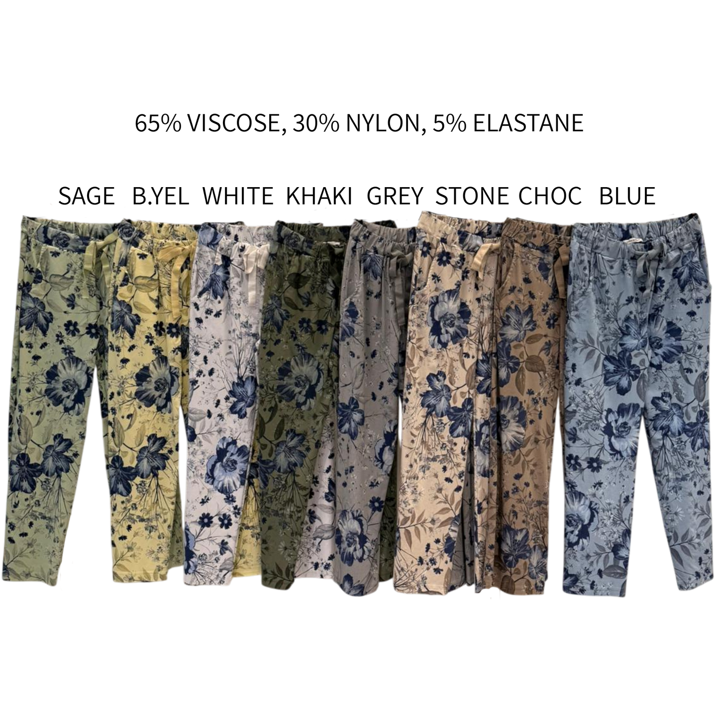LYRIC VISCOSE ELASTANE FLORAL PRINT PANTS