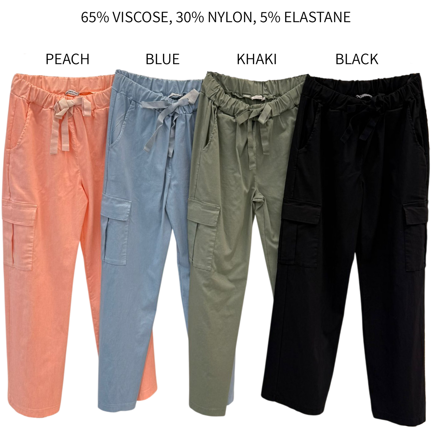 KINLEE VISCOSE ELASTANE CARGO POCKET PANTS