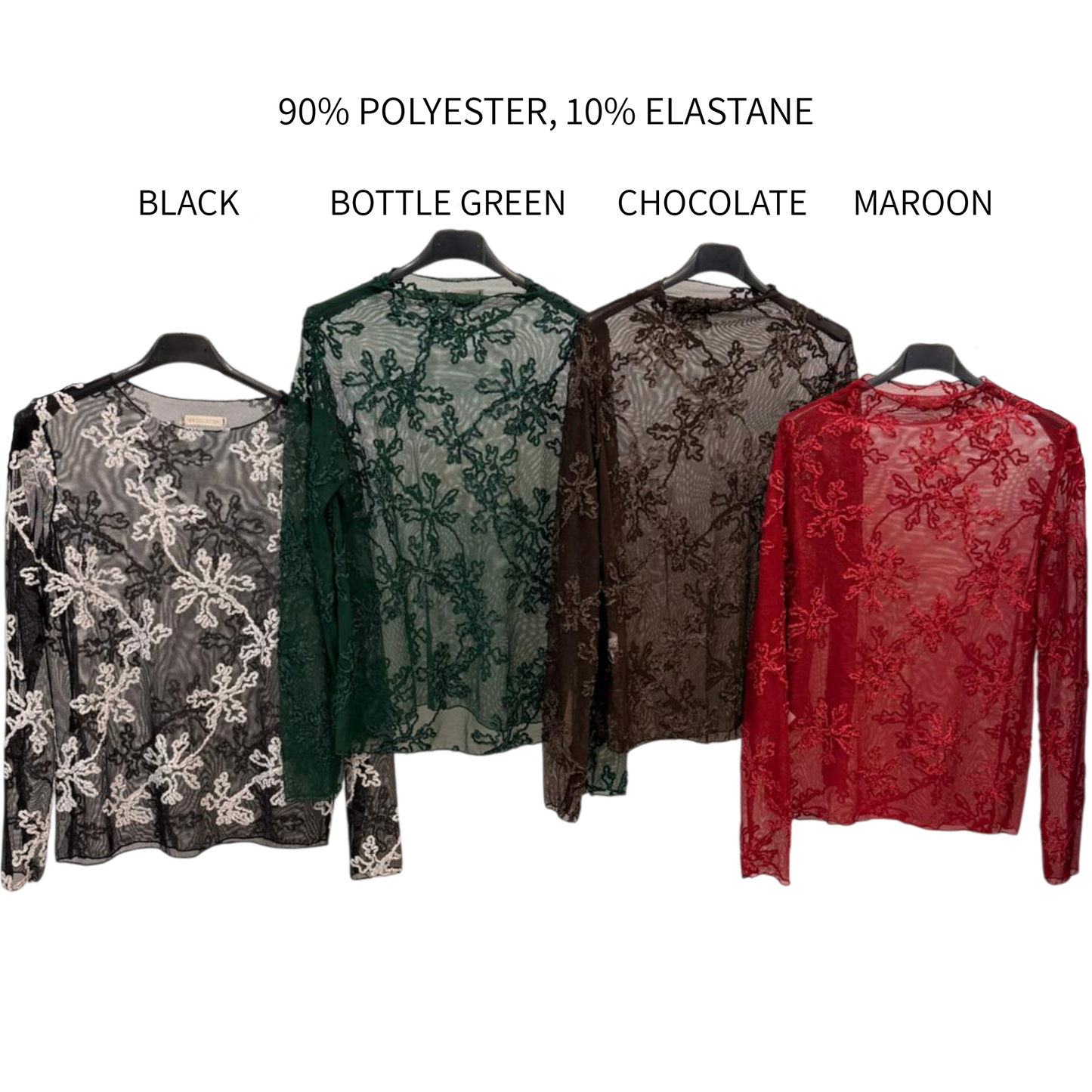 KENZIE LACE VELVET SMOCKING TOP