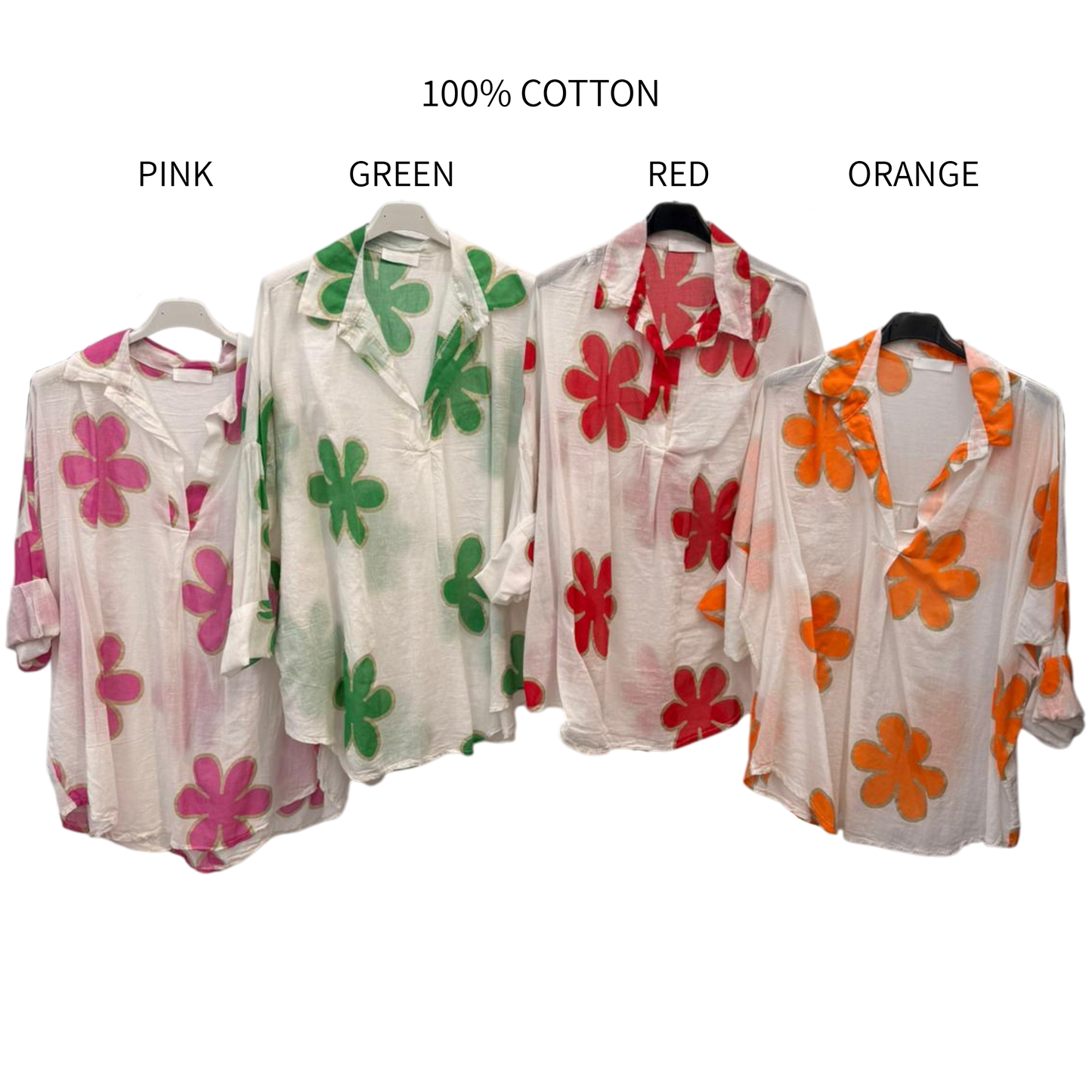 PHEONIX COTTON FOIL FLORAL POWER SHIRT