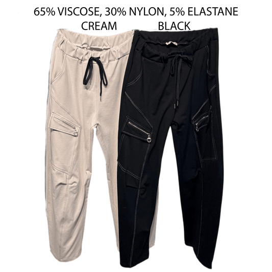 PRESLEY VISCOSE ELASTANE ZIP PANEL PANTS
