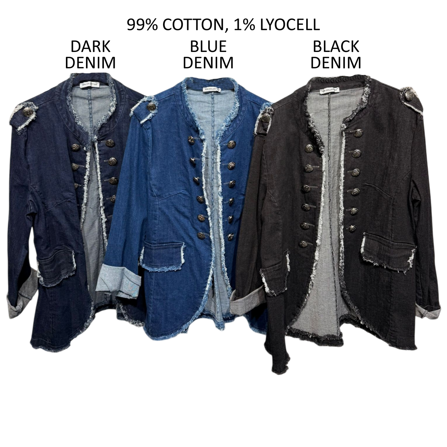 MILITARY COTTON DENIM JACKET