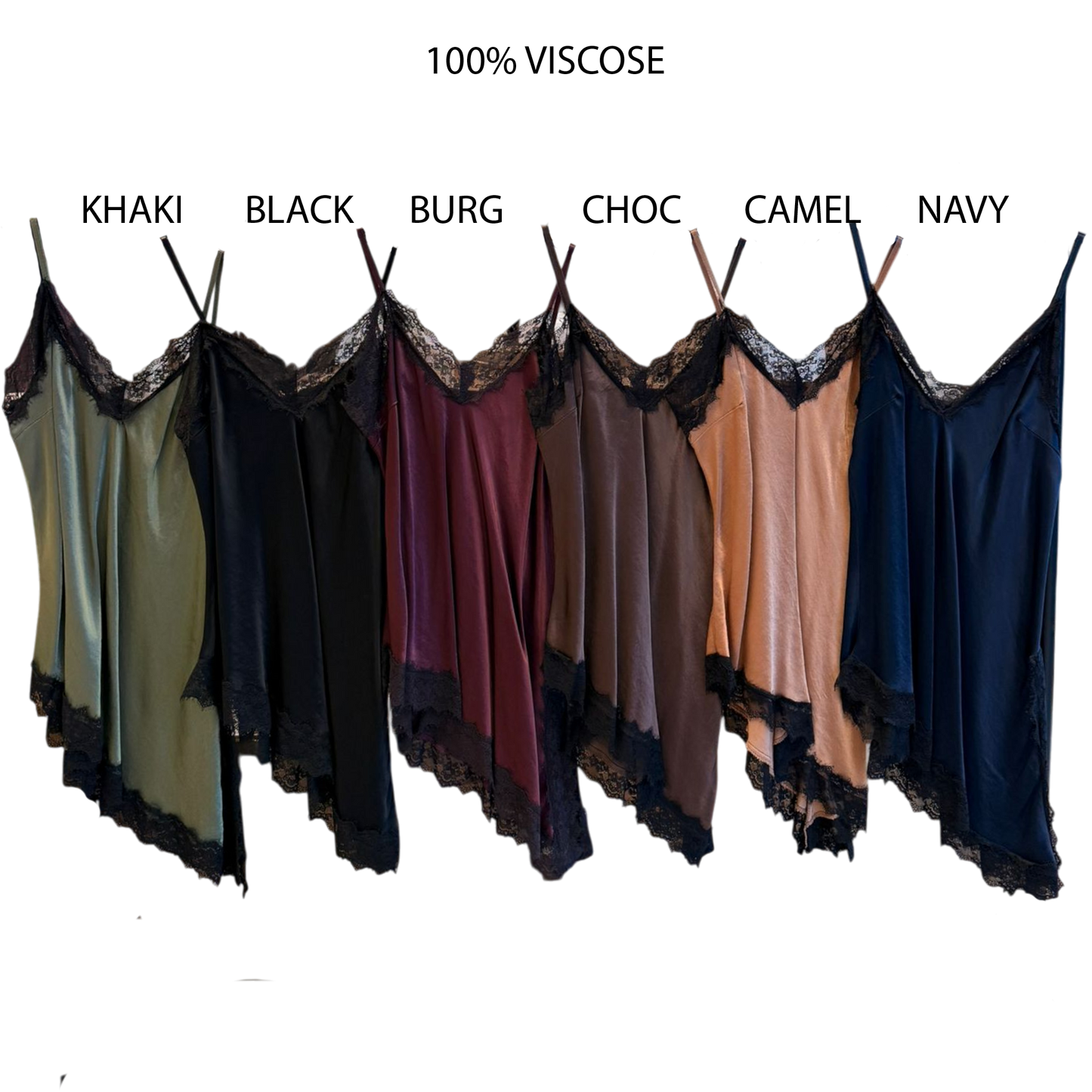 MAKAYLA SATIN ASSYMETRIC LACE HEM CAMMIE