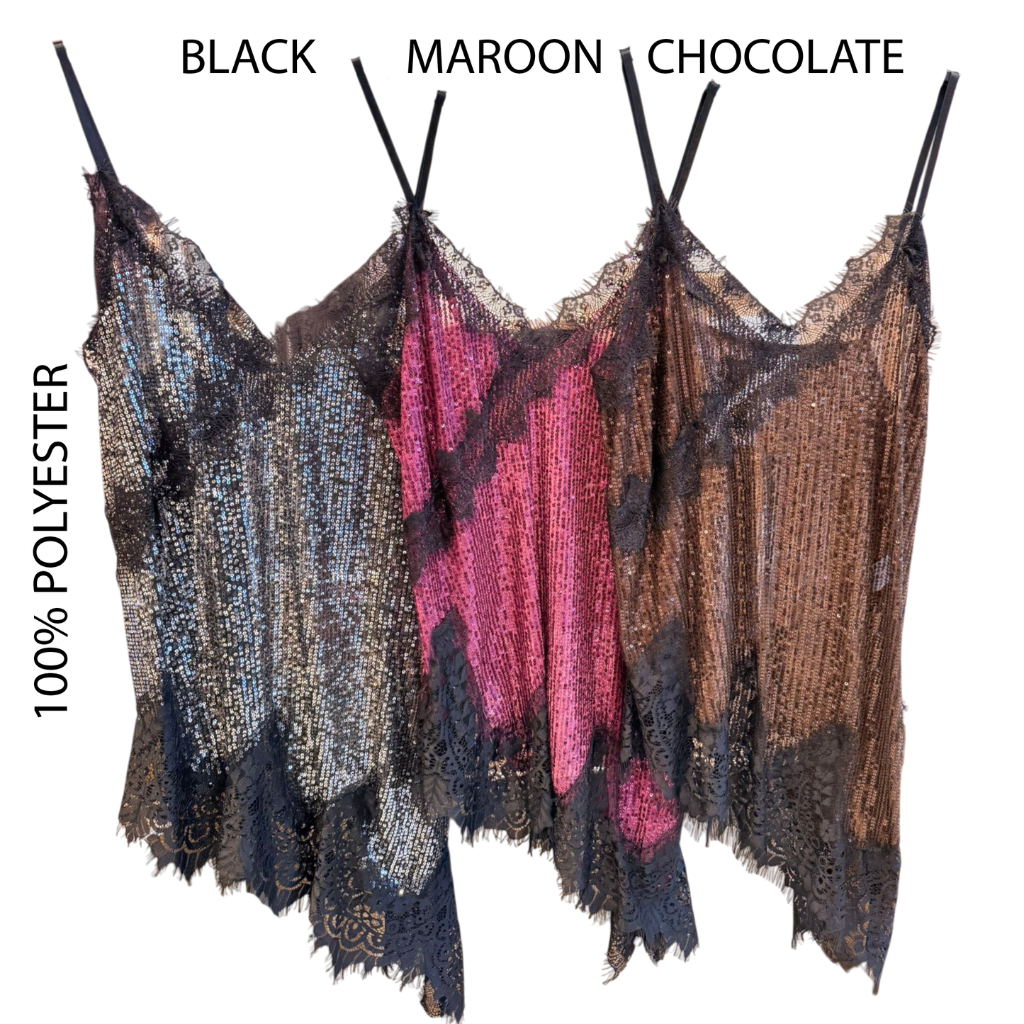 FELICITY SEQUIN ASSYMETRIC LACE CAMMIE