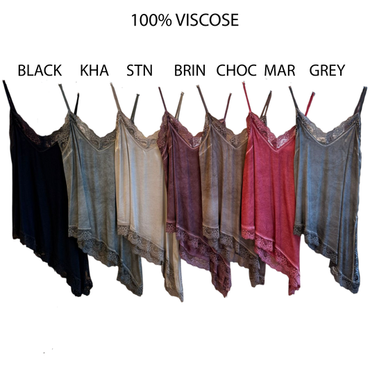 RYAN SATIN ASSYMETRICAL LACE HEM CAMMIE