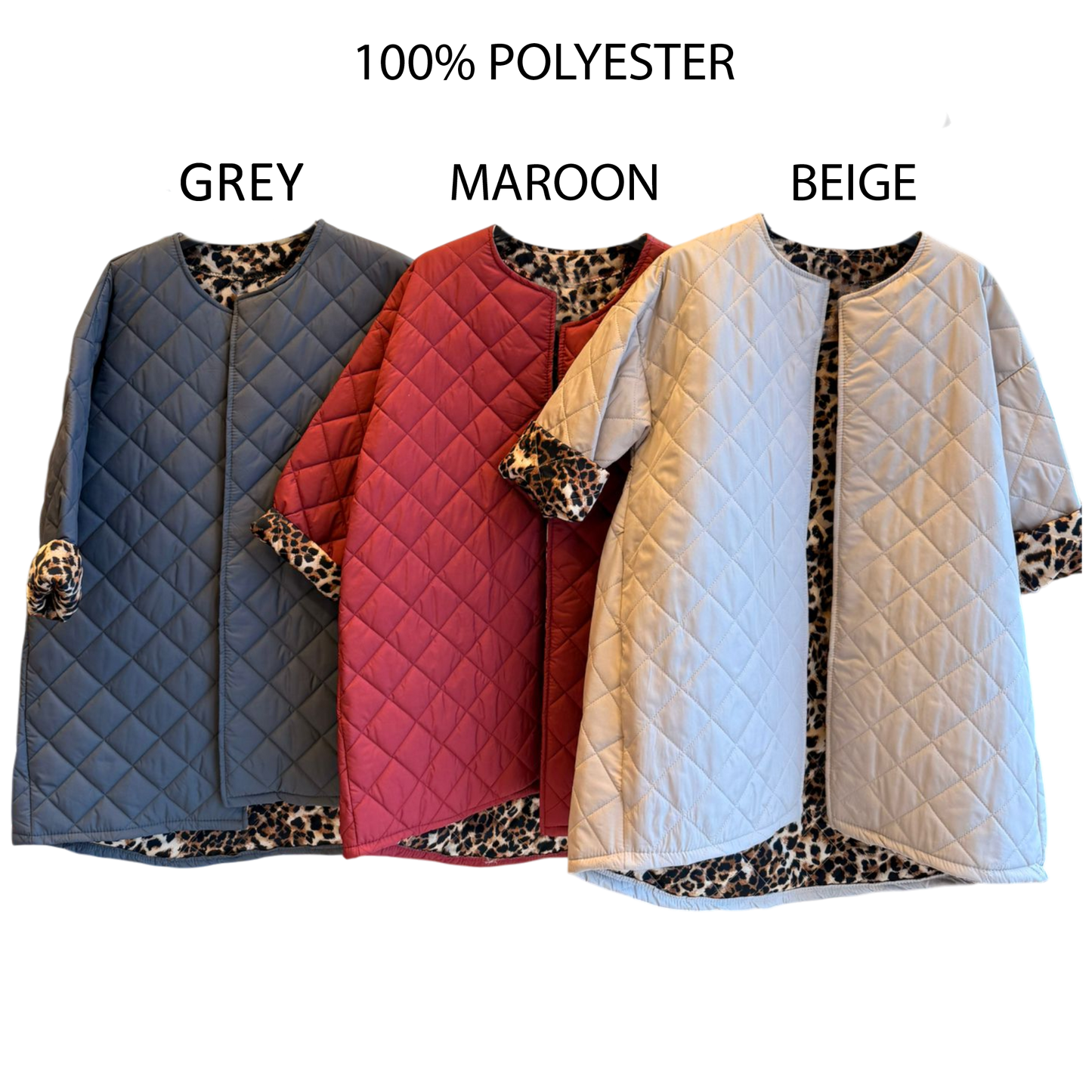 QUILT PUFFER ANIMAL PRINT LINING JACKET