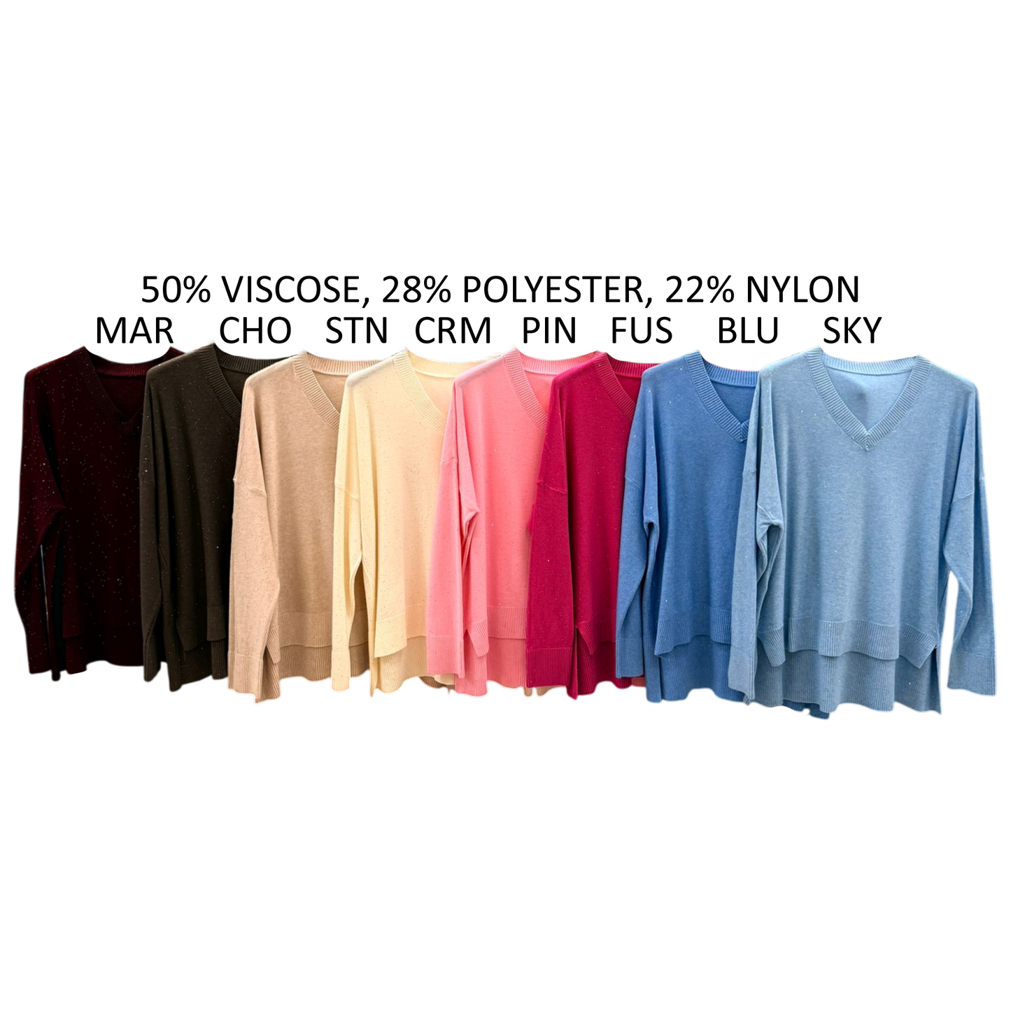 MIRANDA JERSEY KNIT VNECK SPECKS TOP