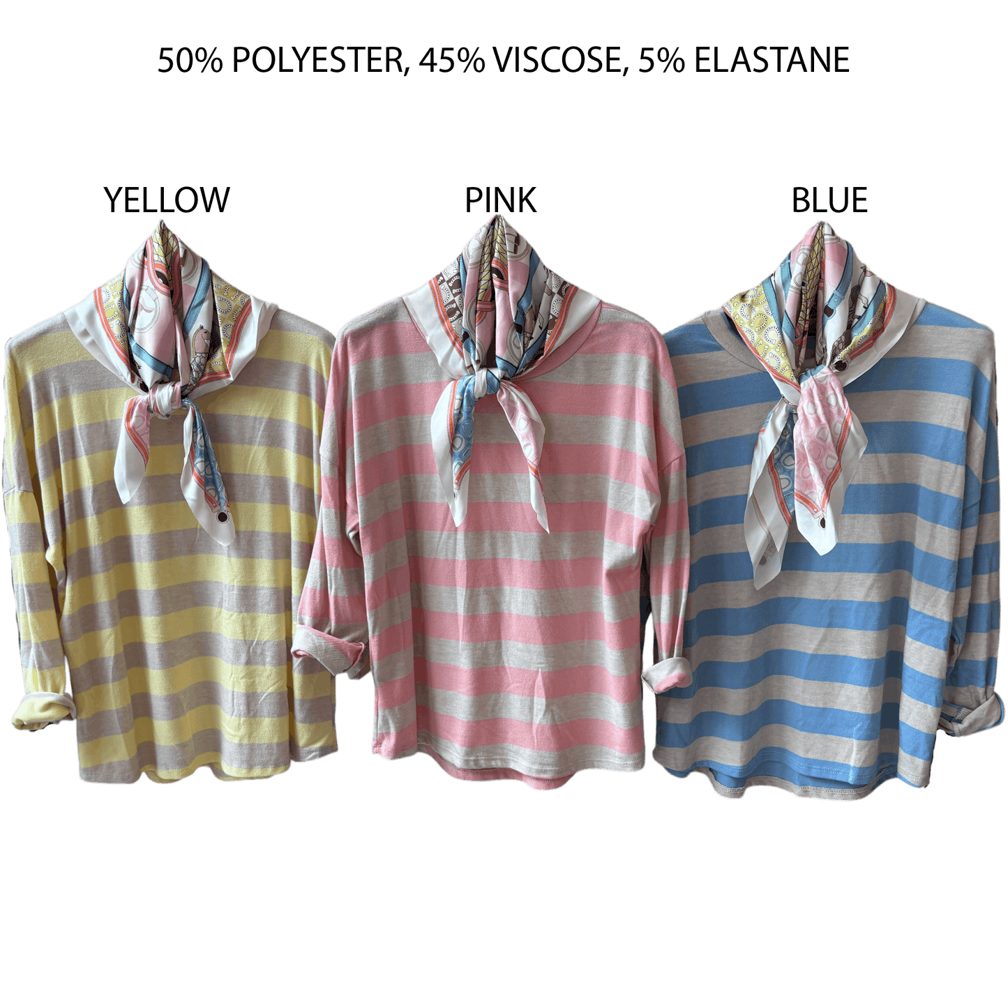 GIA SOFT KNIT KNIT STRIPE SCARF TOP