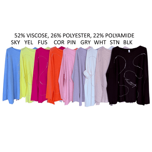 YANA SOFT KNIT DIAMANTE SPARKLE TOP