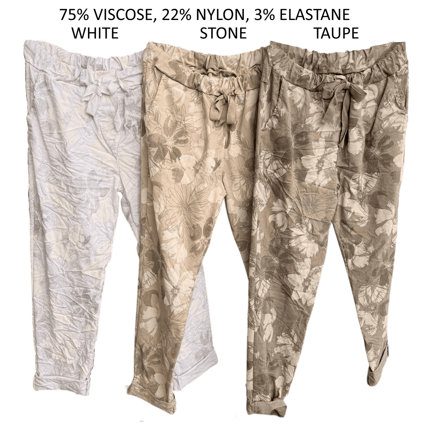 AINSLEY VISCOSE STRETCH FLORAL PANTS