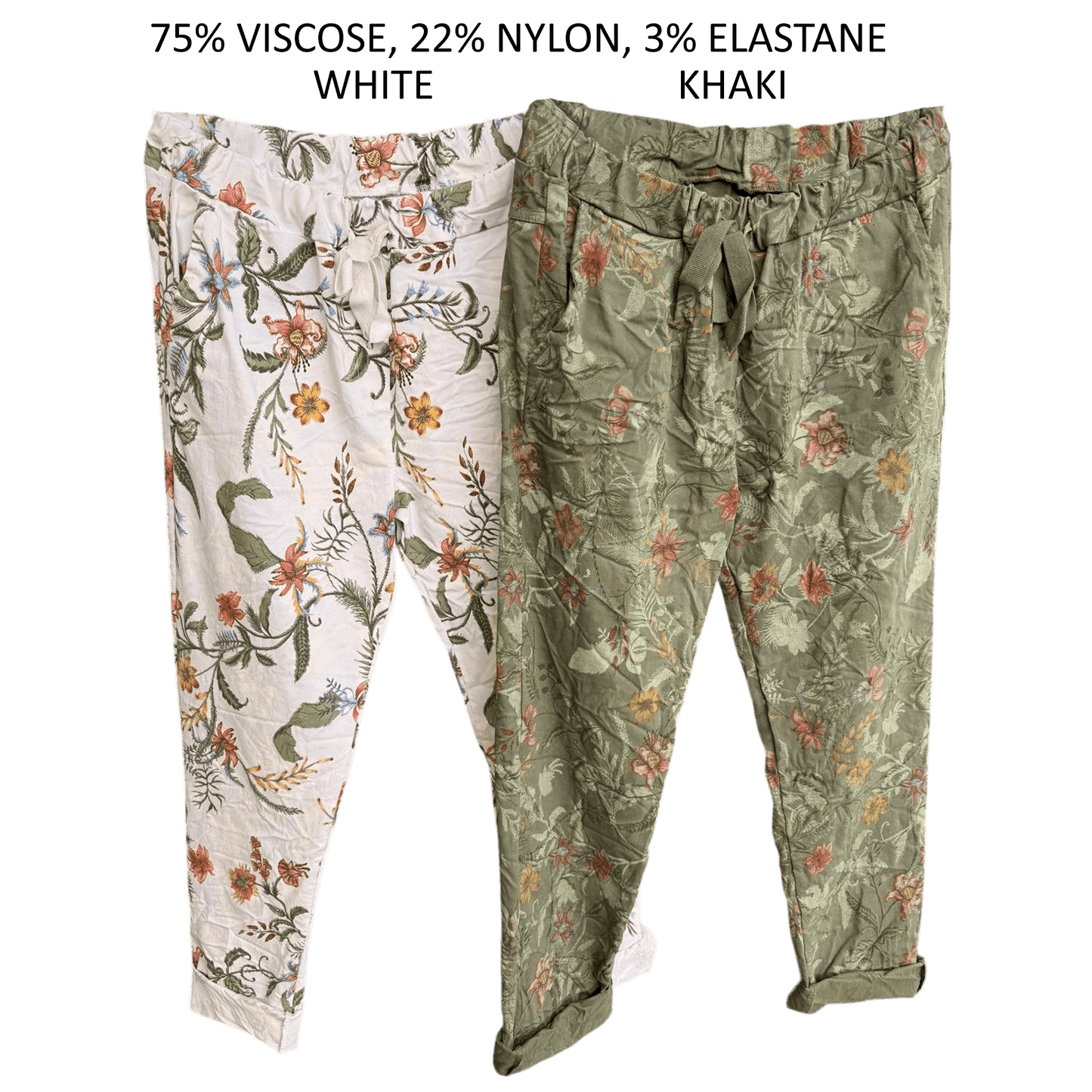 AVIANNA VISCOSE STETCH FLORAL PRINT PANTS