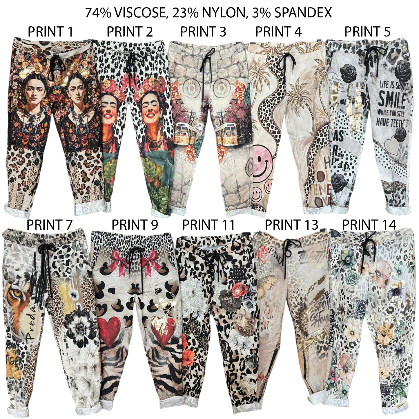 HALLIE VISCOSE ELASTANE PRINTED FOIL PANTS