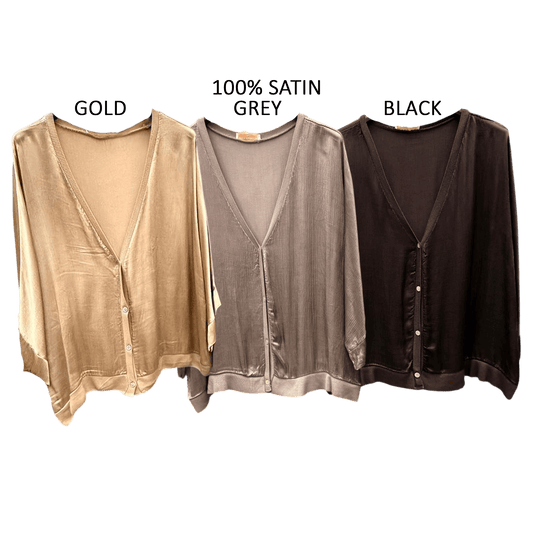 HILDA HEAVY SATIN CARDIGAN TOP