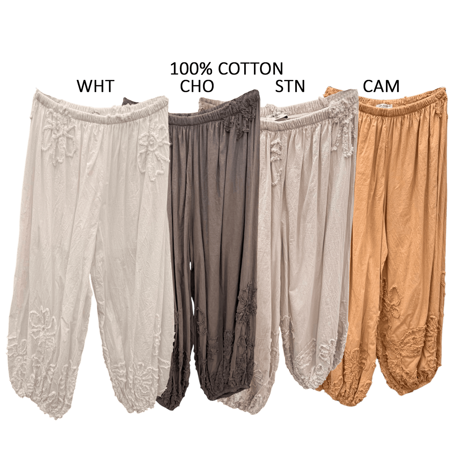 EVELINE COTTON EMB PANTS