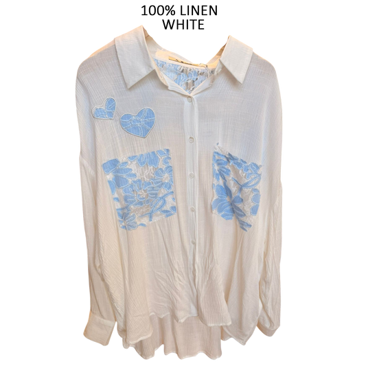 BESSY VISCOSE COTTON HEART SHIRT