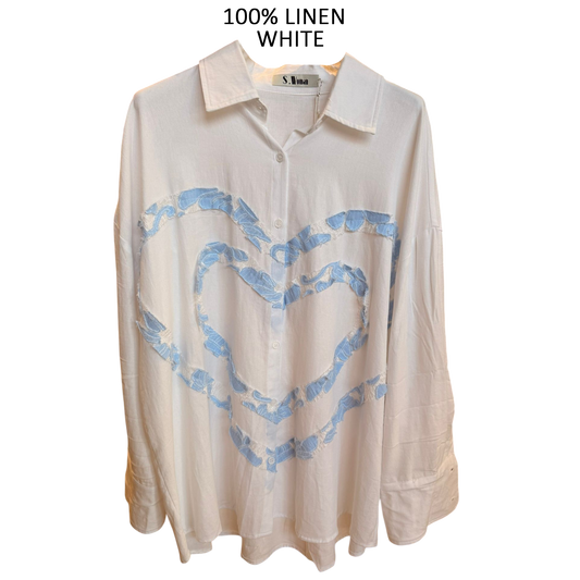 BERTHA VISCOSE COTTON BIG HEART SHIRT