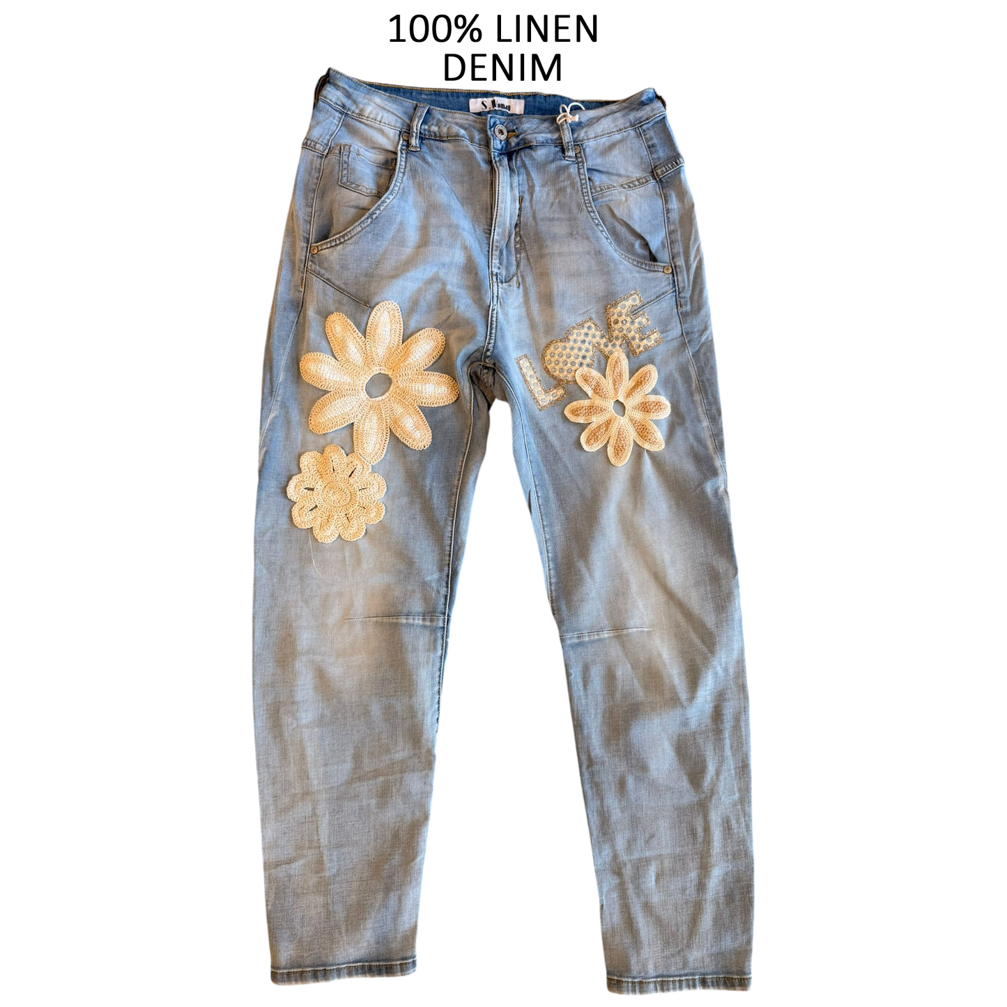 GWENDOLINE FLOWER JEANS DENIM