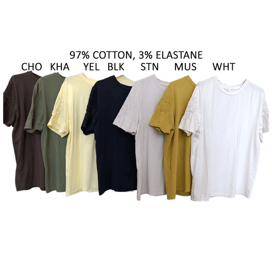 ESME TOP WITH EMB SLEEVE