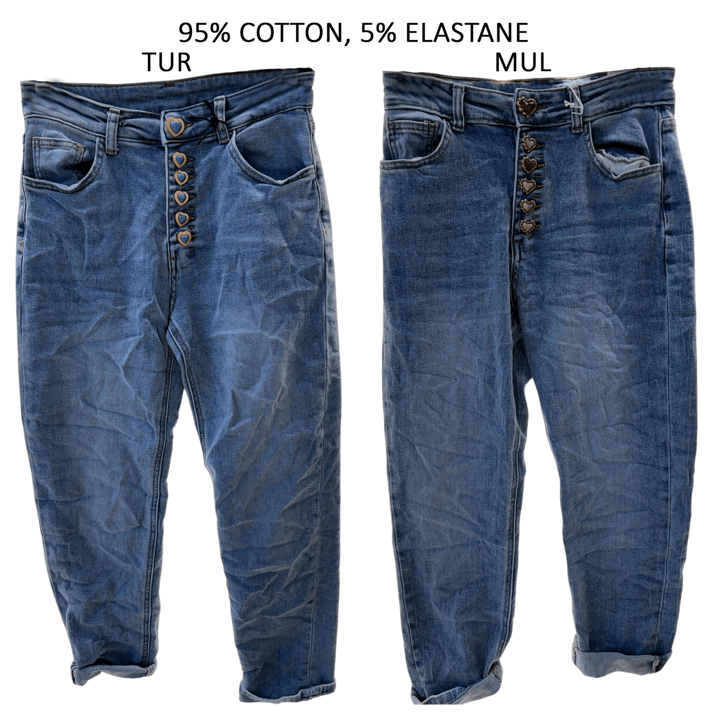 BEATRICE HEART BUTTON-UP JEANS