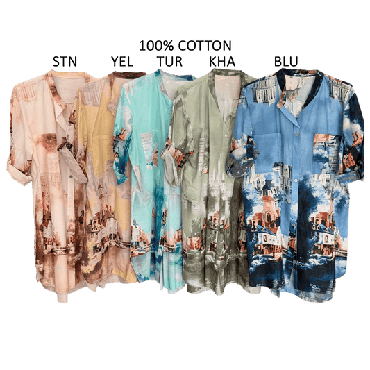 SELINA COTTON SHORT SHIRT DRESS