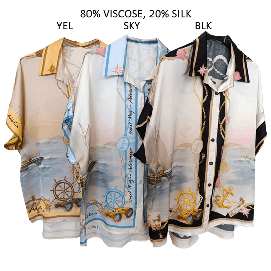 AGNES SILK MIX PRINTED SHIRT