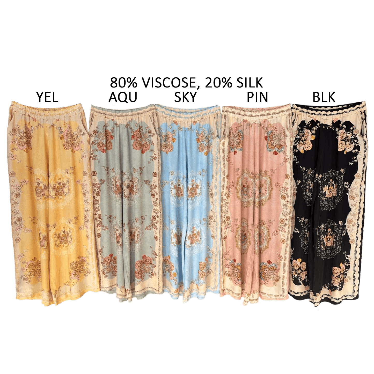 EMILY SILK MIX PRINTED PANTS