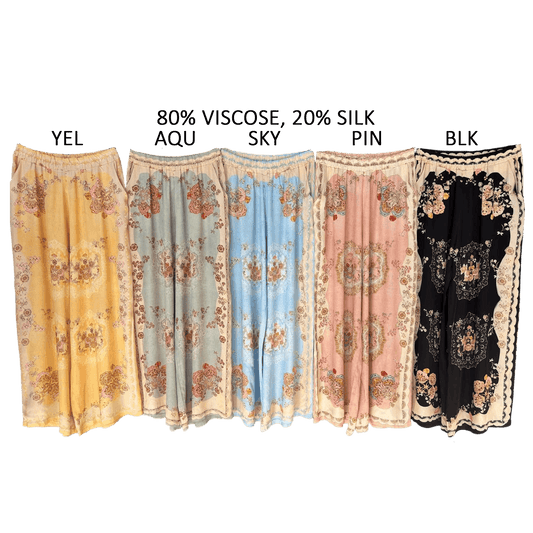 EMILY SILK MIX PRINTED PANTS