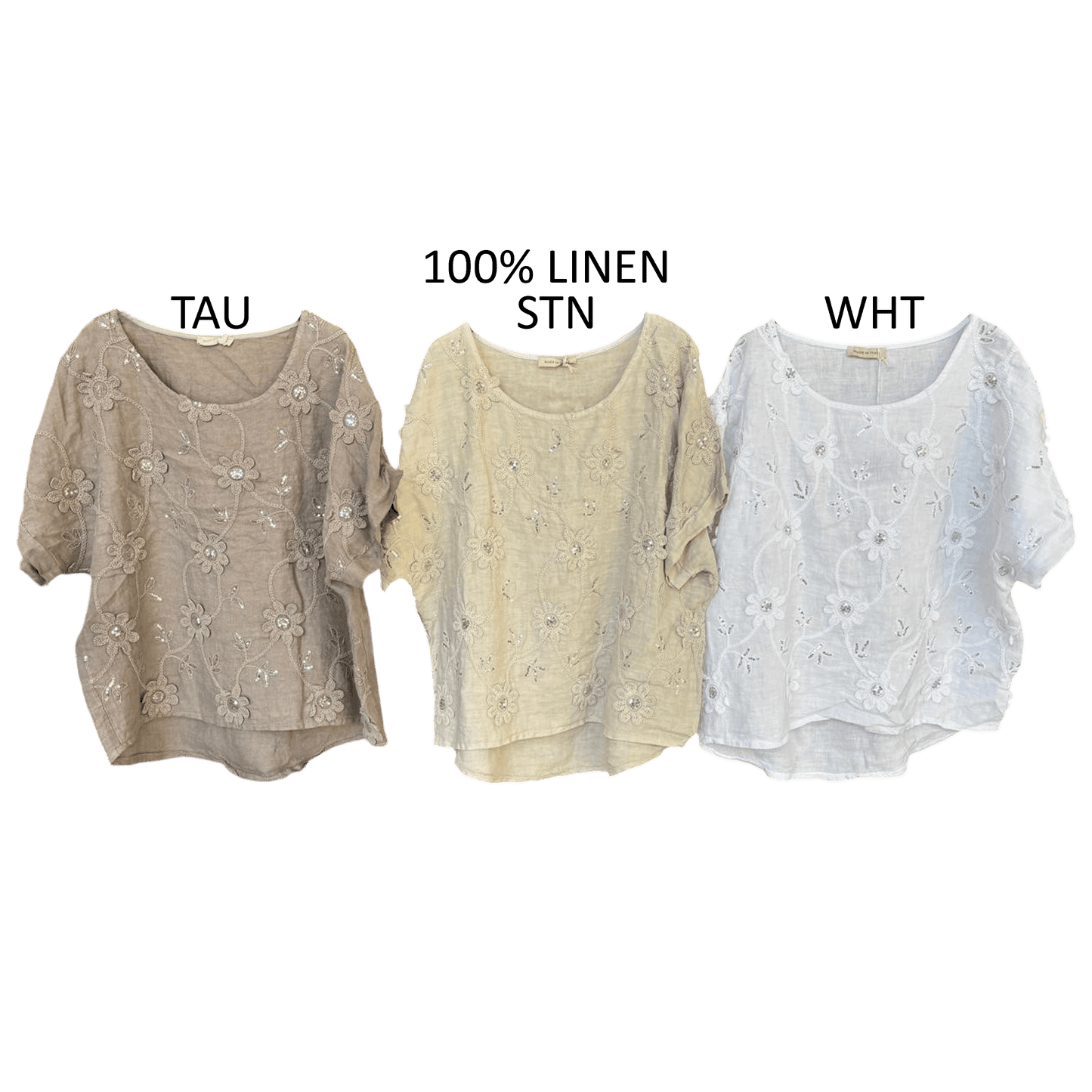 PAMELA LINEN EMB TOP