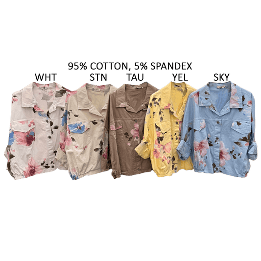 FLOSSIE LINEN FLORAL JACKET