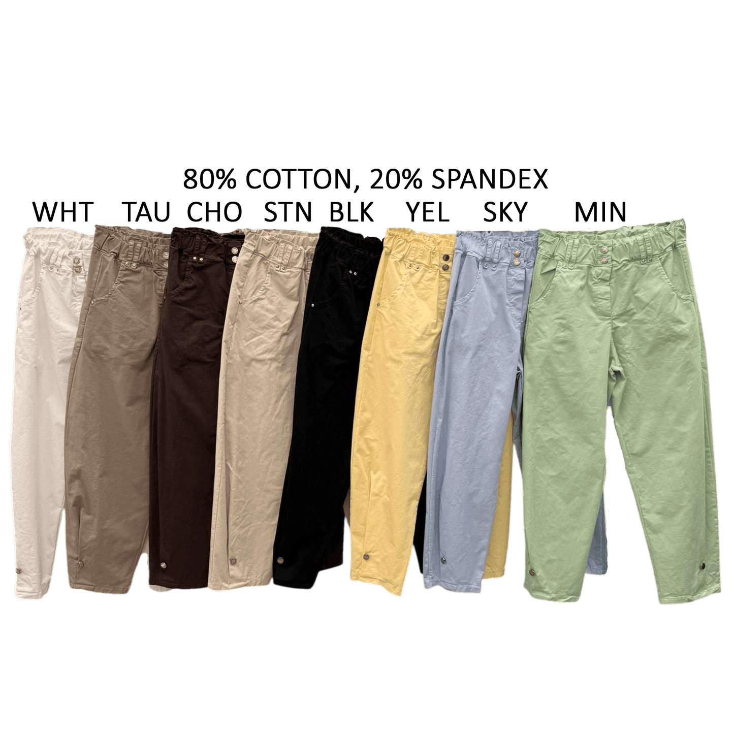 PHILLIPA COTTON ELASTIN BAREL PANTS