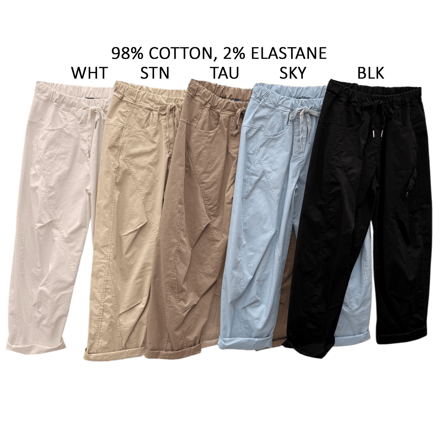 CLARISSA COTTON ELASTANE BARREL PANTS