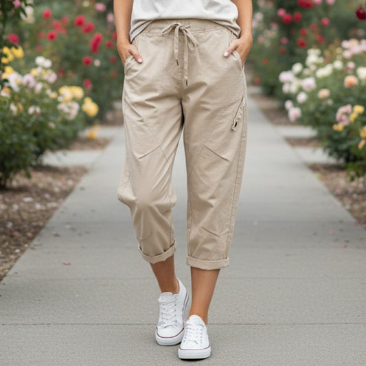 PHILLIPA COTTON ELASTIN BAREL PANTS