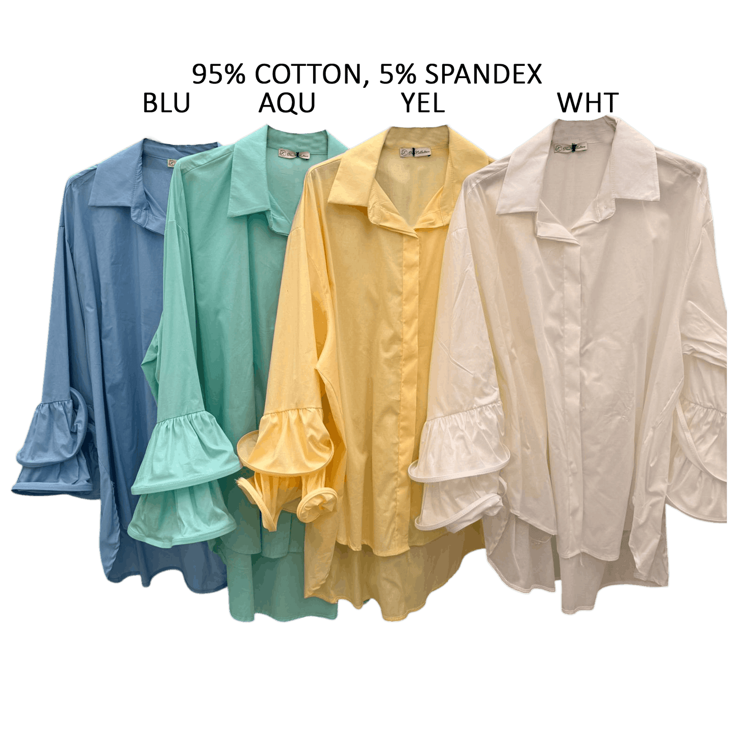 JUDITH COTTON FRILL SLEVE SHIRT