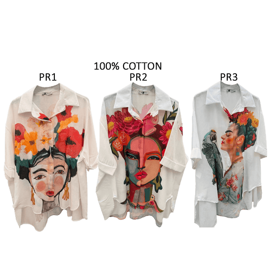 BLANCHE LINEN MIX PRINTED SHIRT