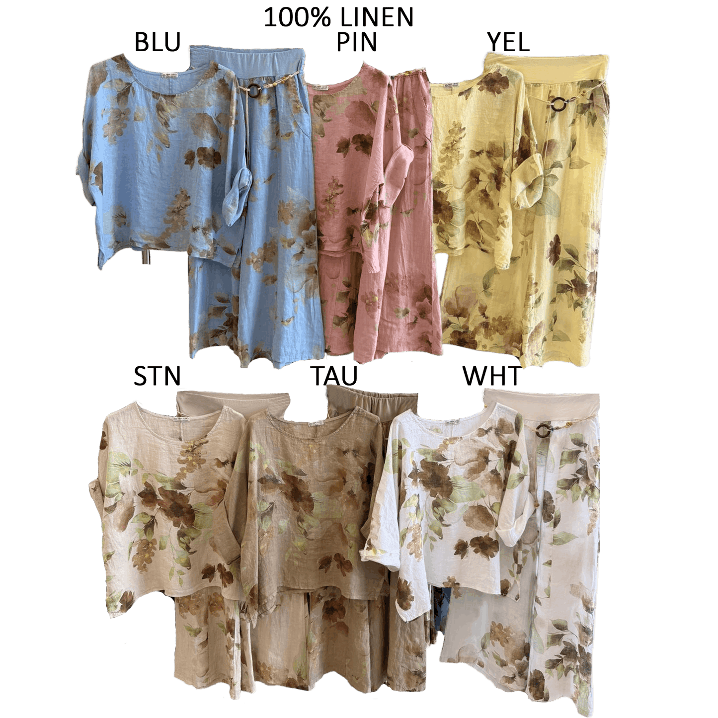 KITTY LINEN FLORAL PANTS SET