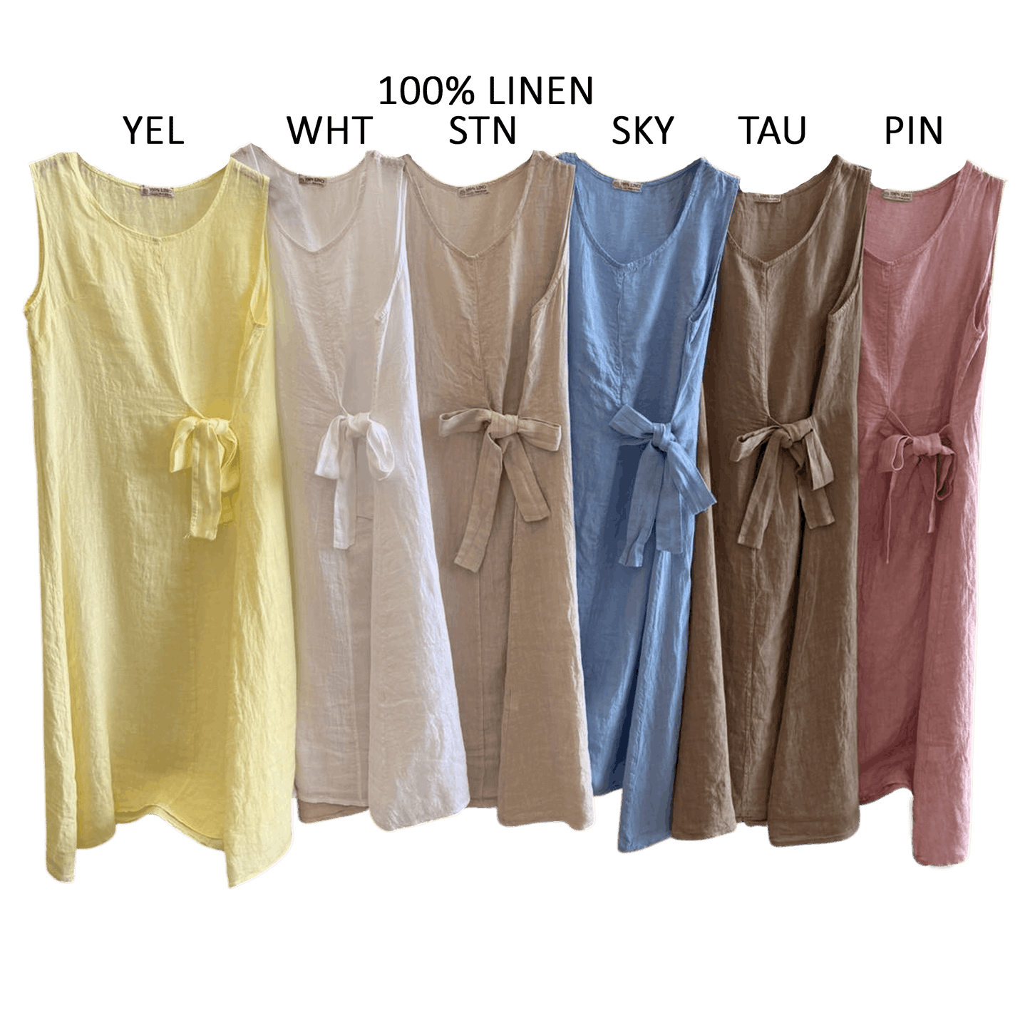 JANET LINEN TIE DRESS