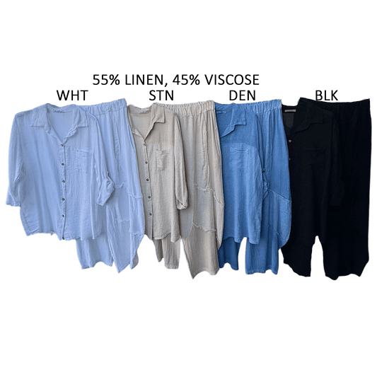 MARIANNE LINEN MIX PANTS SET