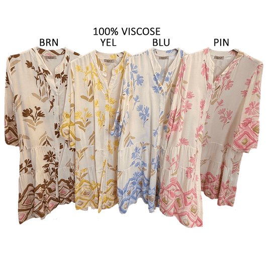 MYRA COTTON VISCOSE PRINTED TIER DRESS