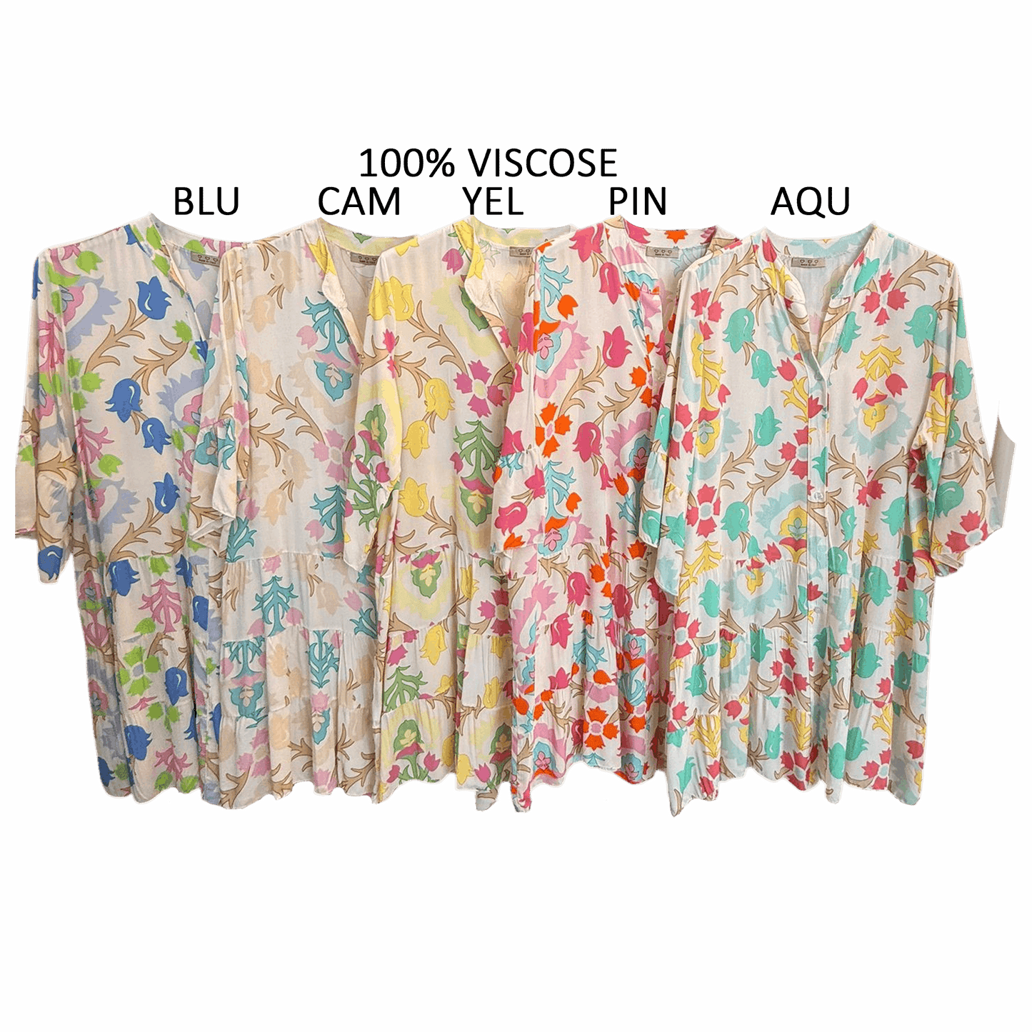 BETSY COTTON VISCOSE PRINTED TIER DRESS