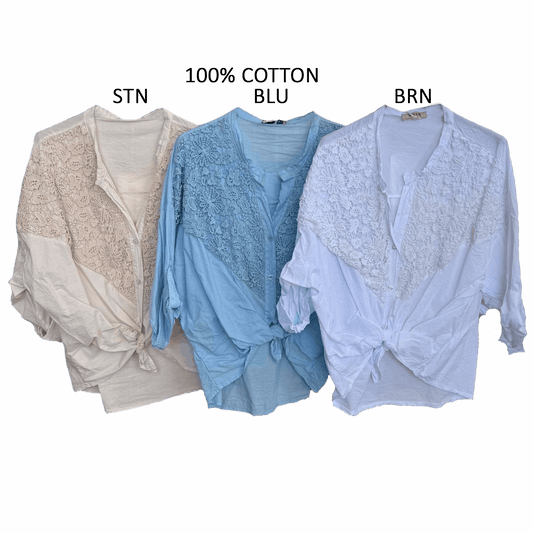LEONORA COTTON EMB SHIRT