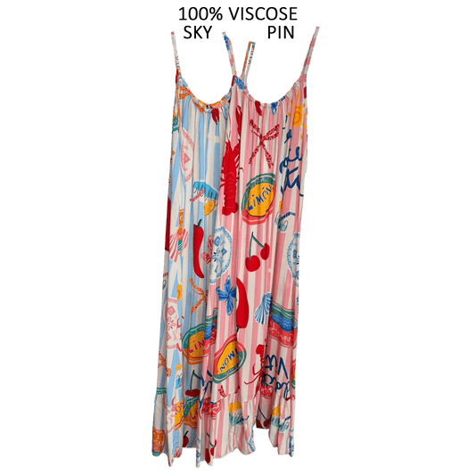 JEMIMA VISCOSE LOBSTER PRINT DRESS