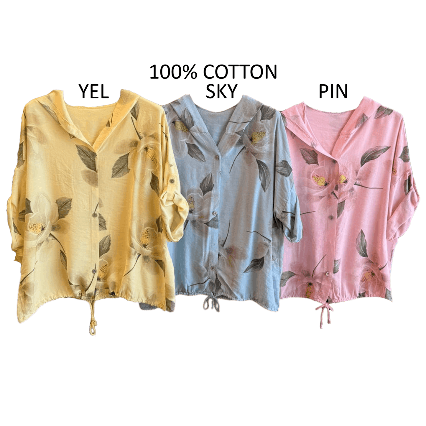 EMMELINE VISCOSE FLOWER PRINT DRAW STRING SHIRT